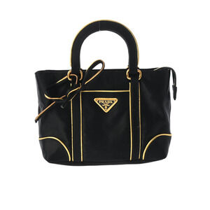 Prada calf skin Shoulder bag Black